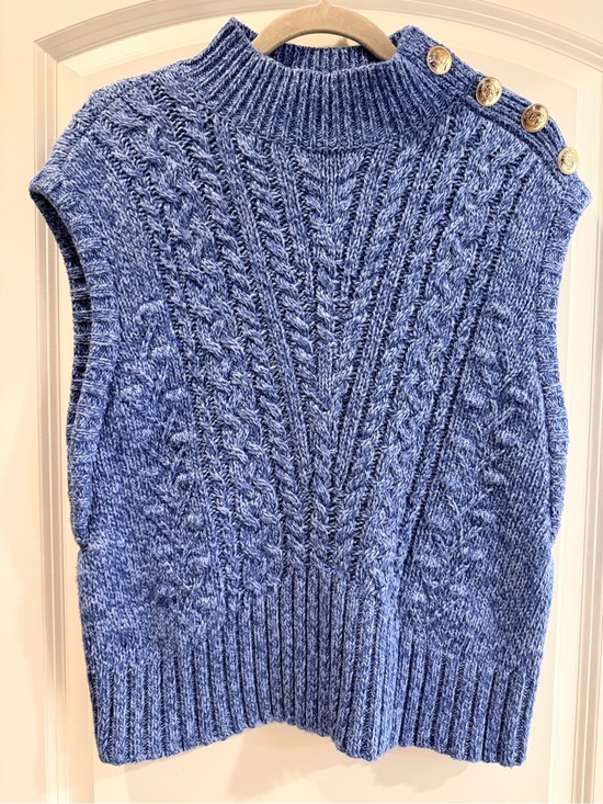 Talbots Sweaters - NWOT Talbots Light Blue Cable Knit Sweater Vest Medium